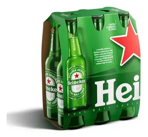 [Levando 6 Packs] Cerveja Heineken Premium Garrafa 6 Long Neck 330ml